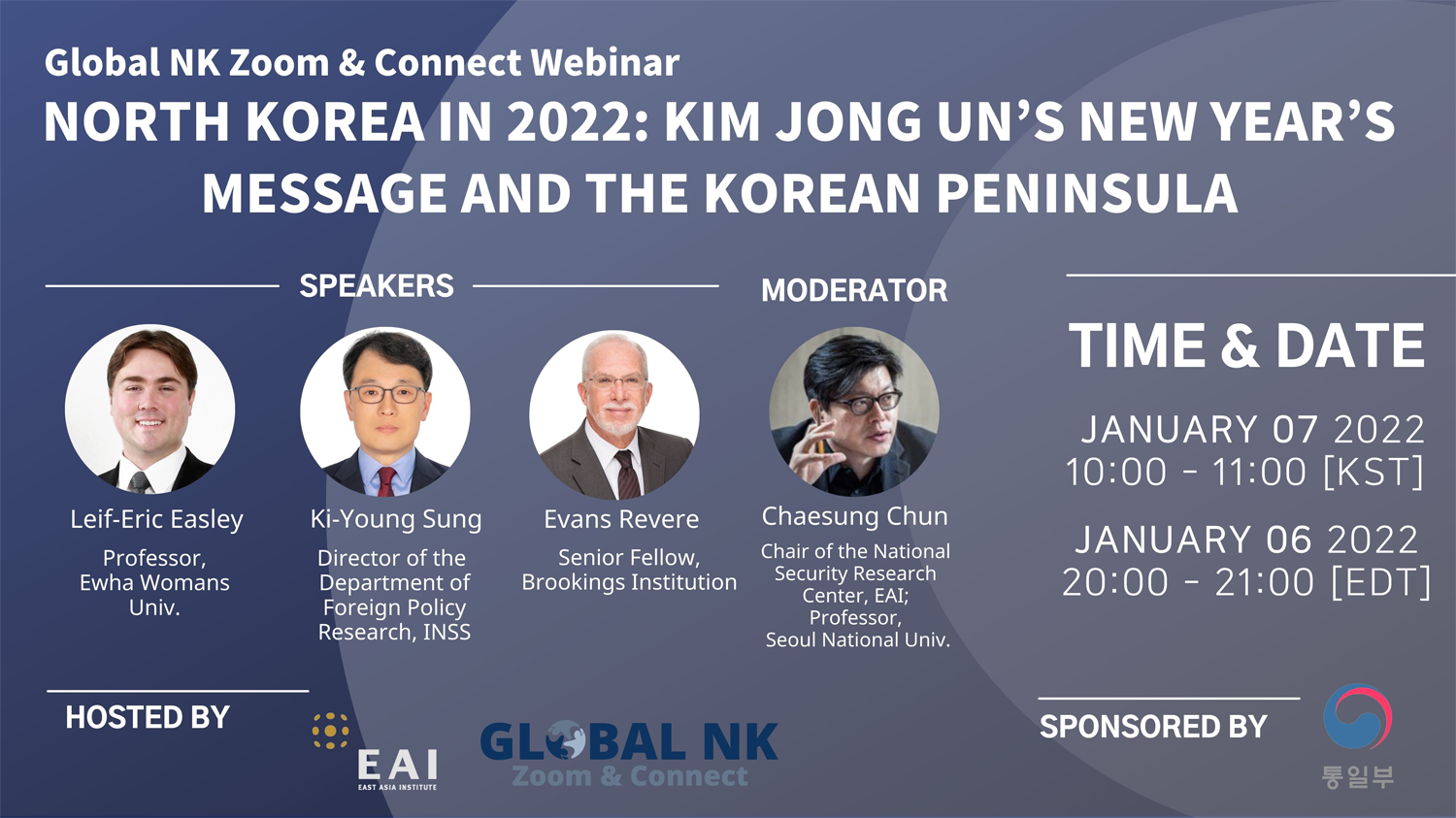 [Global NK Zoom & Connect Online Seminar] “North Korea in 2022: Kim Jong Un’s New Year’s Message and the Korean Peninsula”