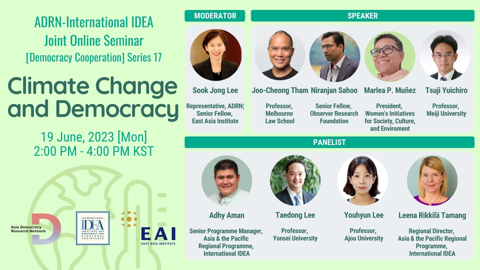 [ADRN-International IDEA Joint Online Seminar] Climate Change and Democracy